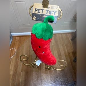 Brand New Giftable Red Pepper Dog Toy With Squeaker.